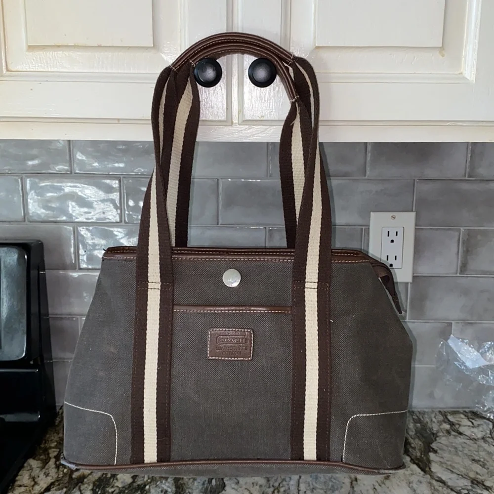 Coach Brown canvas tote bag